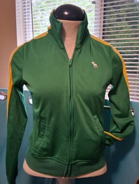 Abercrombie & Fitch Y2K Green Vintage Varsity Jacket, Like New